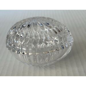 Vintage Egg Shaped Crystal Trinket Box Easter